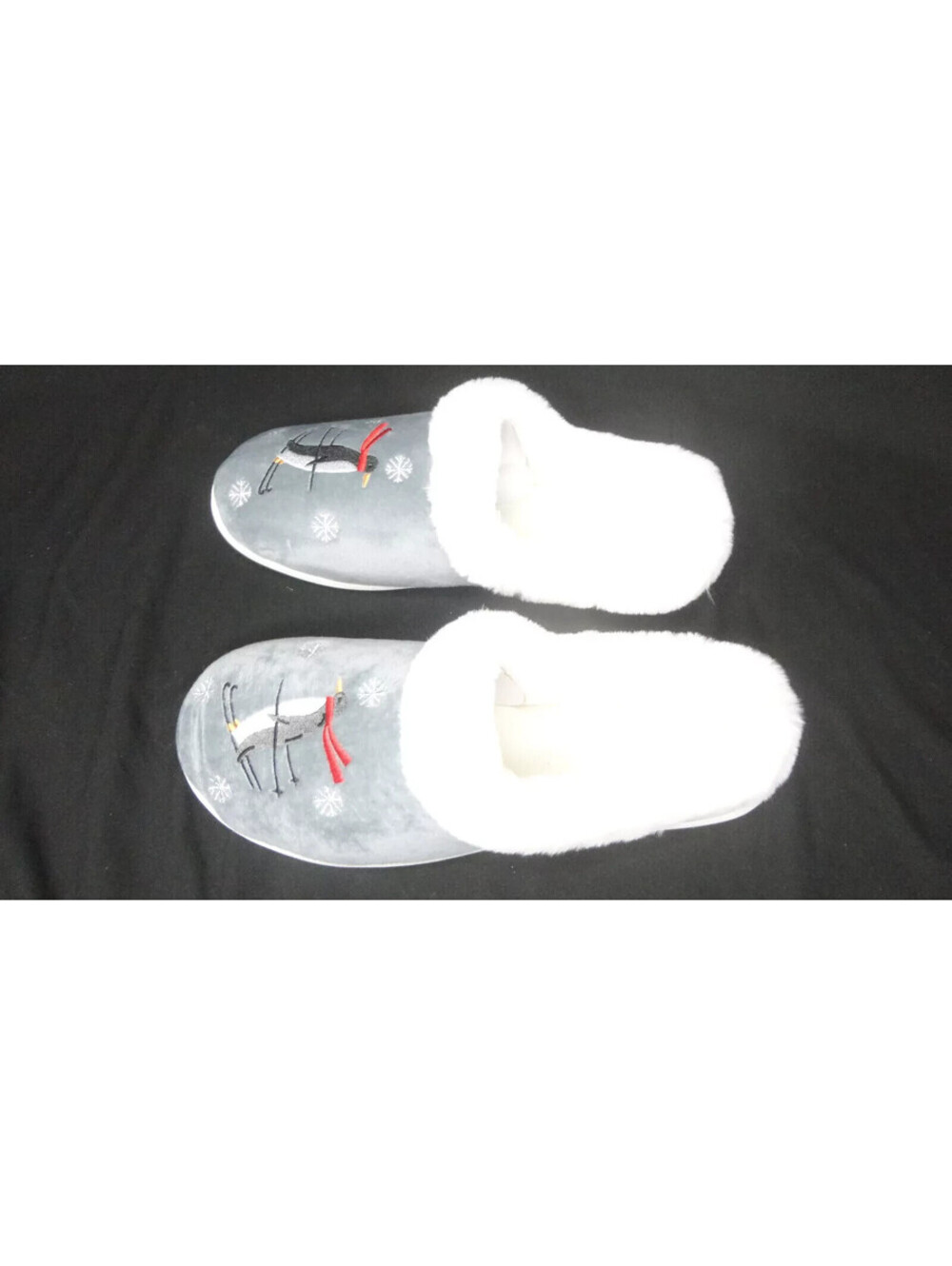 Charter Club Womens Slippers Penguin Hoodback Grey Gray Size XL *NWOB*